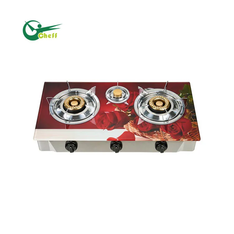 Hot Sale New Model Tempered Glass Top Kitchen Three Burner Cooking Gas stove