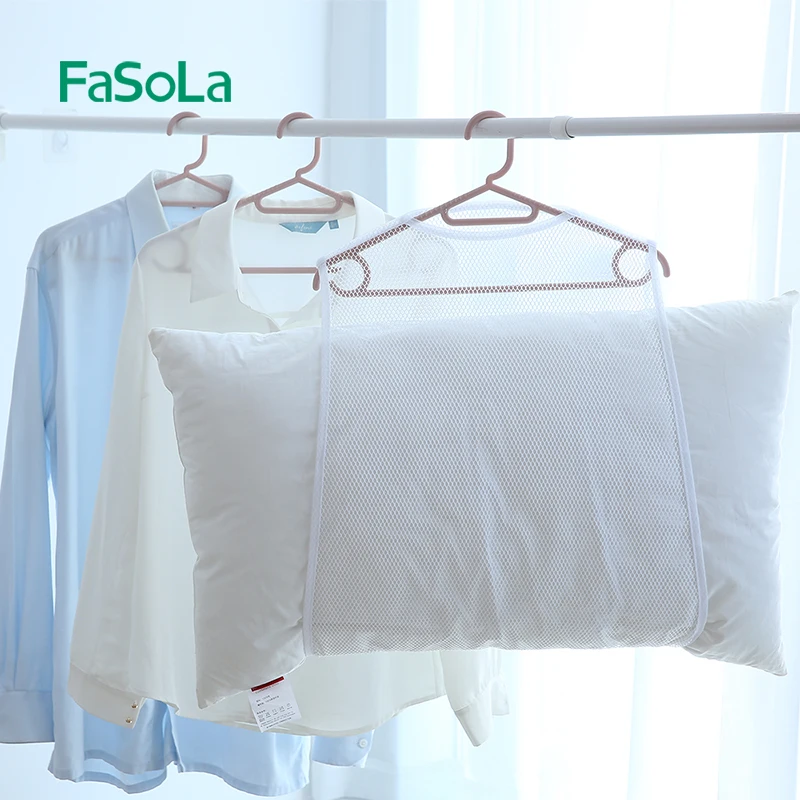 FaSoLa Pillow Drying Net  Multifunctional Drying Network Bag windproof For Toy And Pillow Laundry Balcony Storage