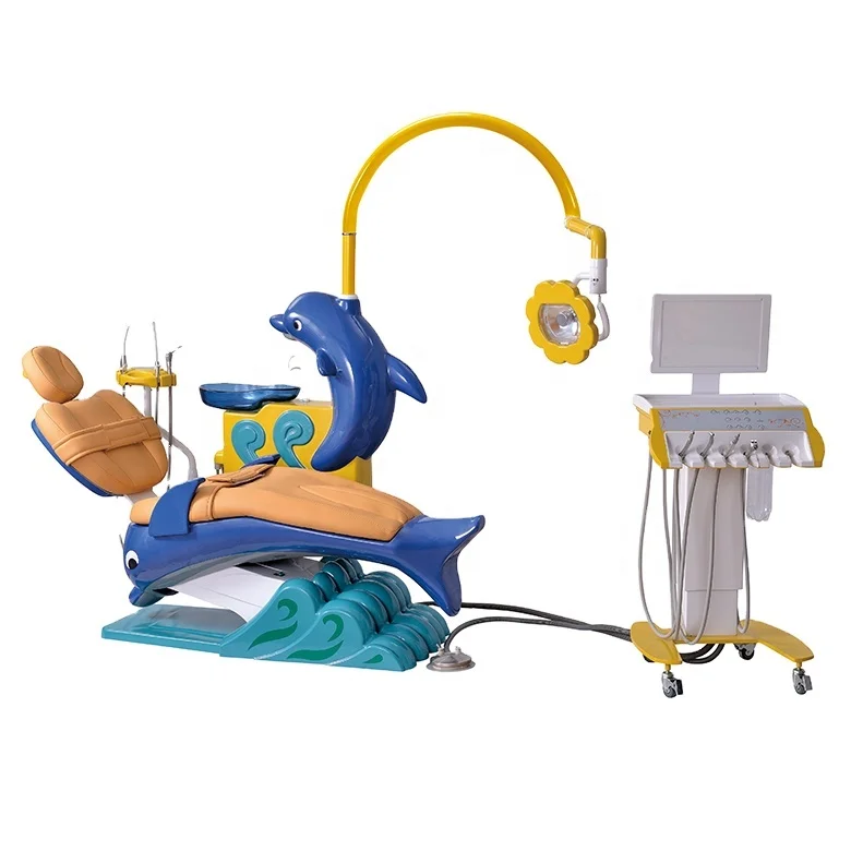 
Cute Dolphin Cartoon Medical Children Kids Dental Chairs Price 