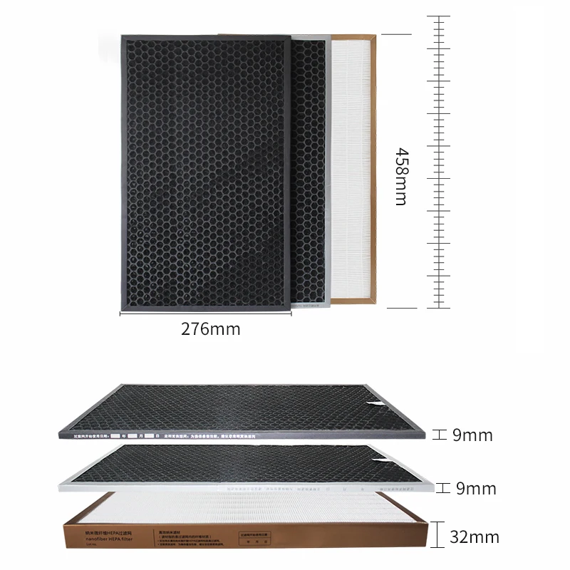 
HEPA Air Filters Replacement and HEPA Activated Carbon Filter for Panasonic F-ZJLP/ZJLD/ZJLF90C Filter Model F-VJL75C VJL90C 