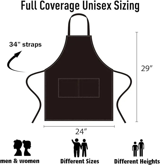 Custom Printed Logo Kitchen Cooking Chef Apron For Nail Techs Customized Salon Barber Work Waitress Apron