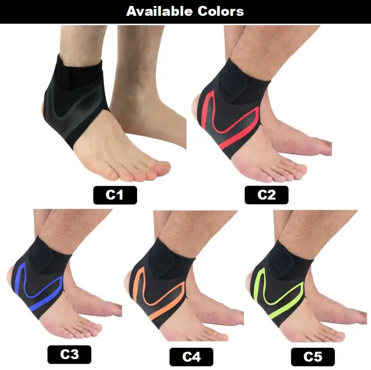 Customized Logo Sports Safety Adjustable Running Ankle Protector Support Compression Neoprene Ankle Brace