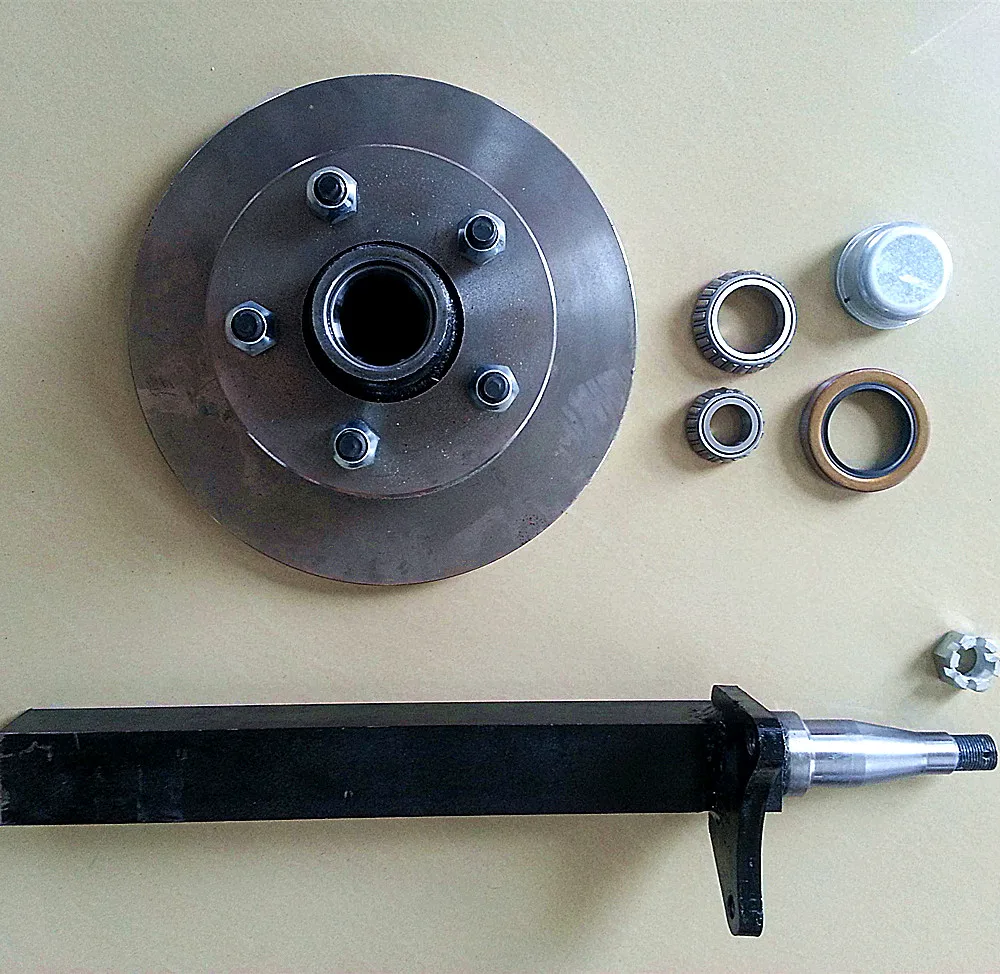 Trailer Spare Parts Square Trailer Axle 1500kg With Brake Caliper