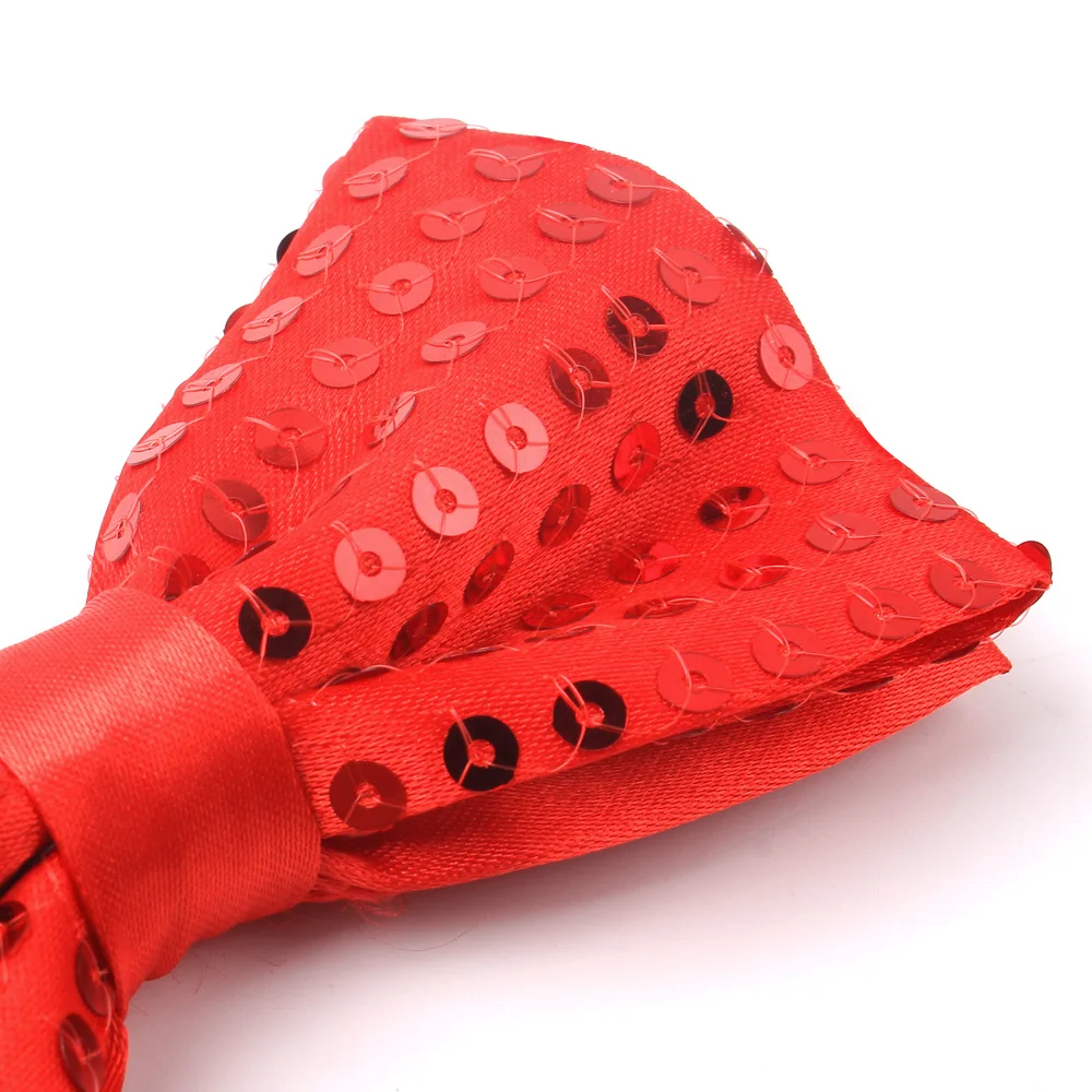 Male Formal Occasion Fashion Adjustable Length Polyester Bowtie Men Tuxedo Shiny Sequin Bow Ties