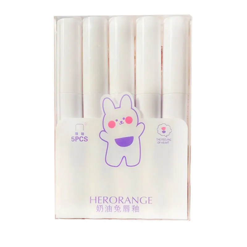 HERORANG 5pcs/set Lip Glaze Set Lipstick Velvet Matte Fashion White Matte Long-lasting Waterproof No Smudged