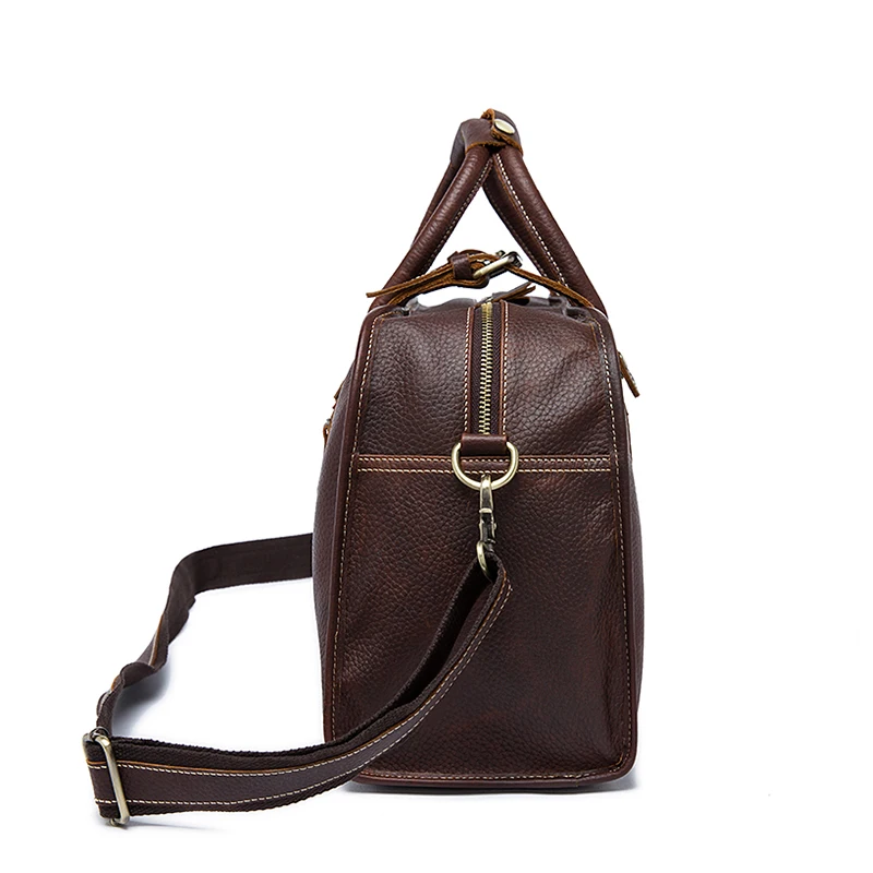 High Quality   Full Custom Vintage Genuine Leather Waterproof Trolley Travel  Duffel  Overnight Bag