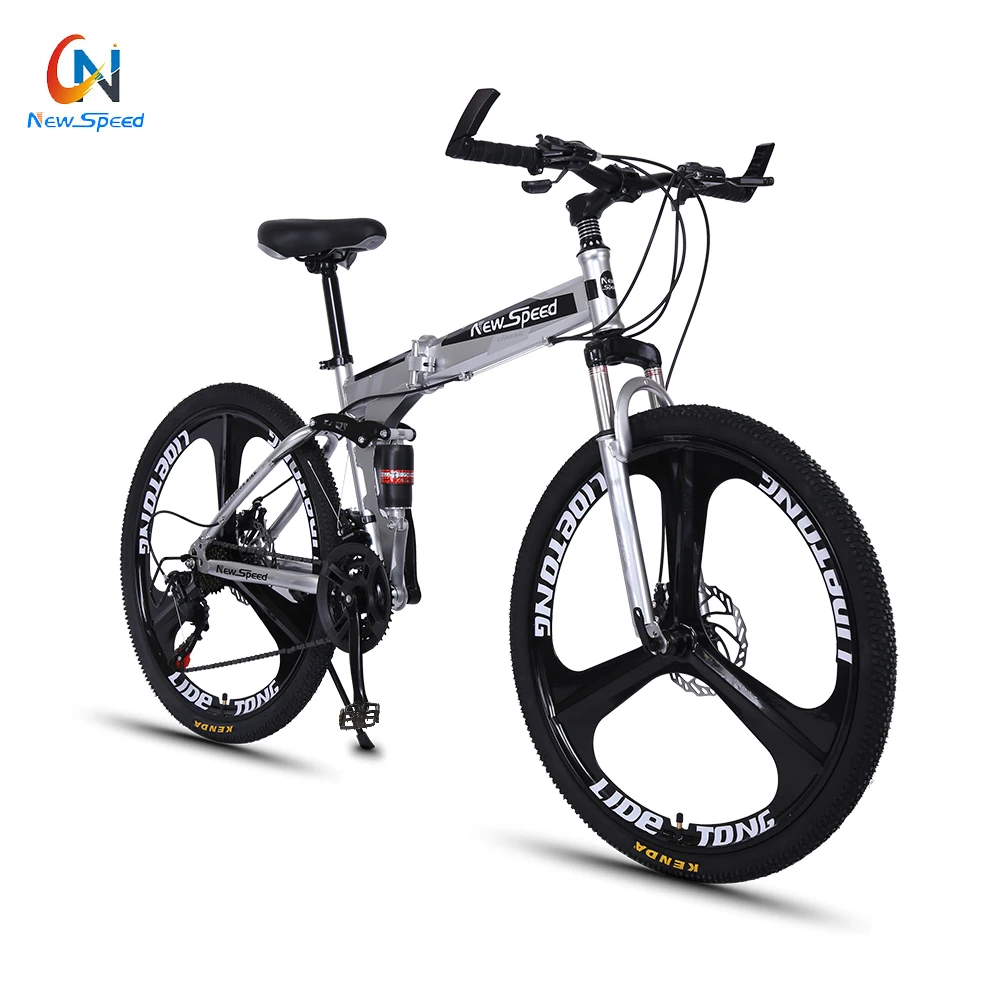 china wholesale market one-wheel folding mountain bike/lightweight hi-ten folding bike mountain/custom 21 gear mtb bike for sale
