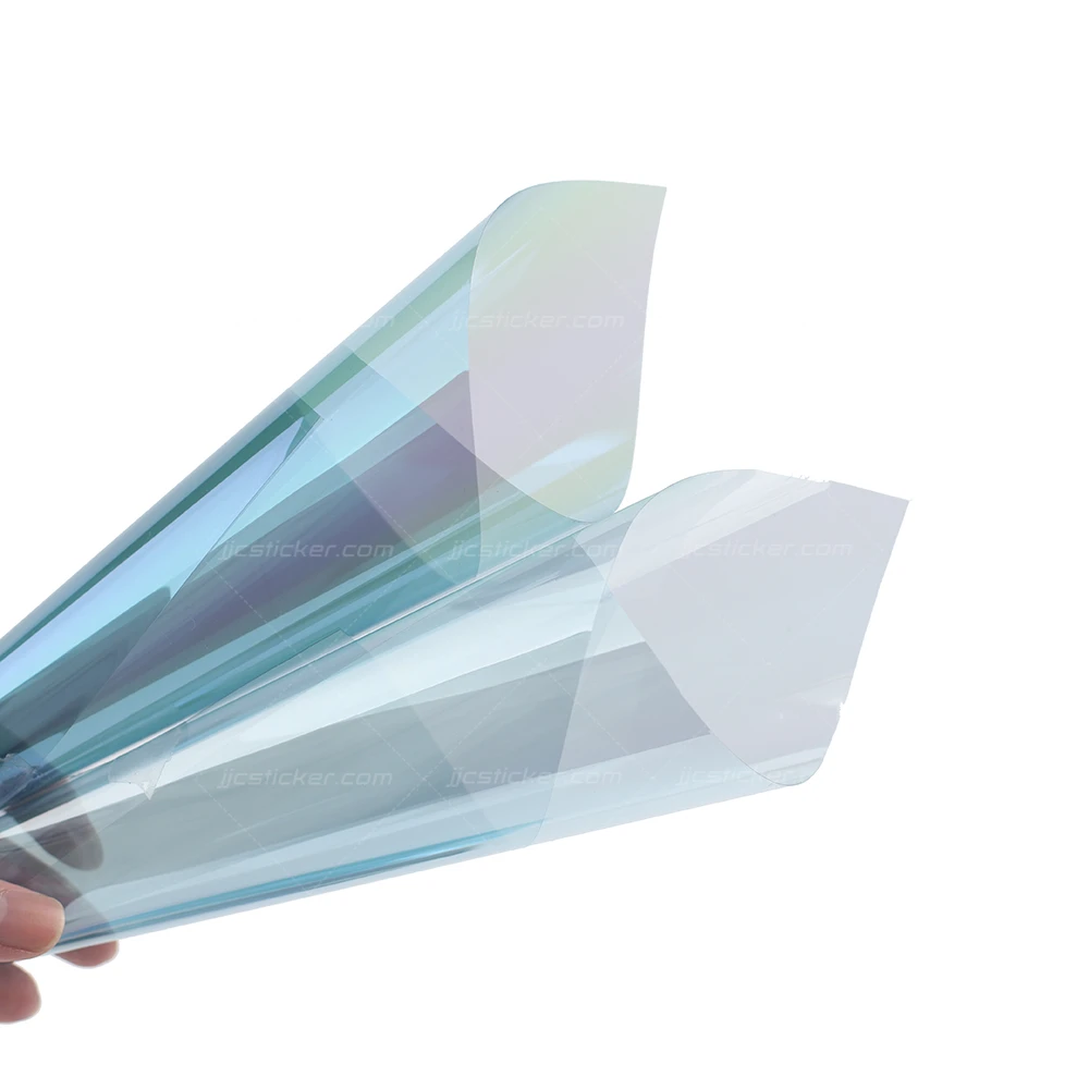 Wholesale Crystalline Tint Privacy Films vlt80 Self-adhesive purple green tint roll chameleon window film