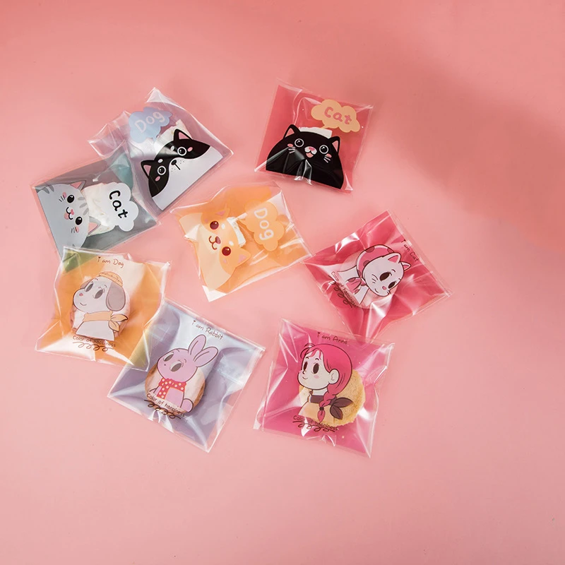 Custom Printed Biodegradable Clear Self Adhesive Seal Packaging Packing Bags Cellophane Bags For Sweet Cookie Candy Snacks