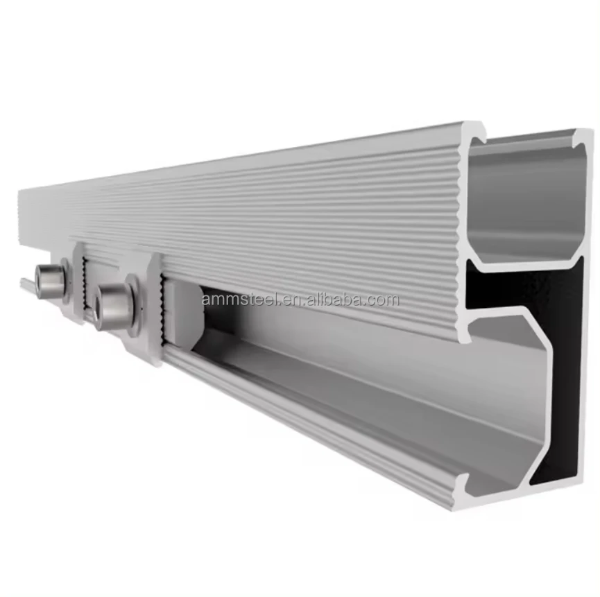 Dual Linear Guide Rail Tracker for Photovoltaic Brackets Woodworking Aluminum Profile with Roller Slide Roof Ground Installation