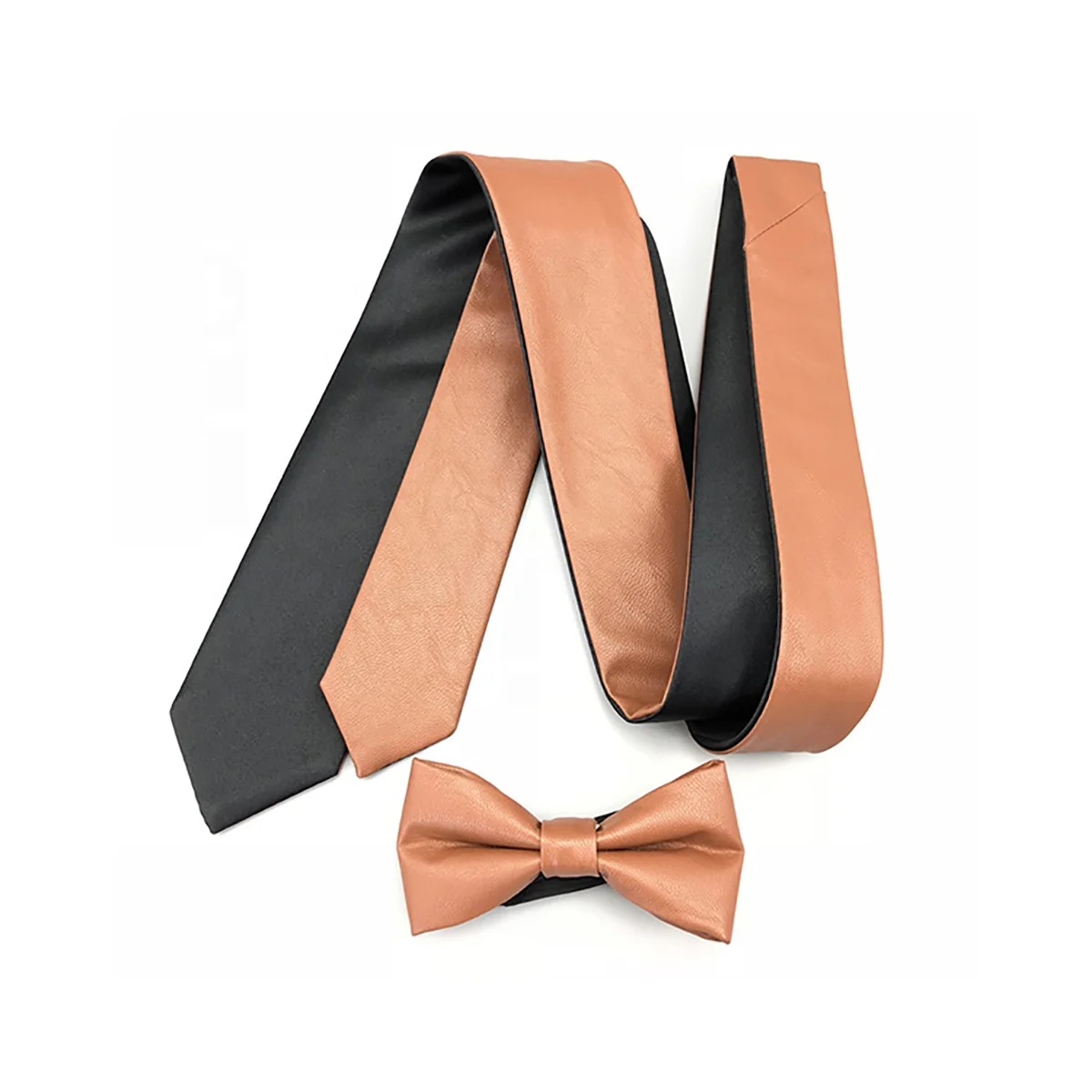 Мужские Прочные галстуки из полиэстера, микрофибры, искусственной кожи, двусторонние узкие галстуки-бабочки, кожаные Галстуки