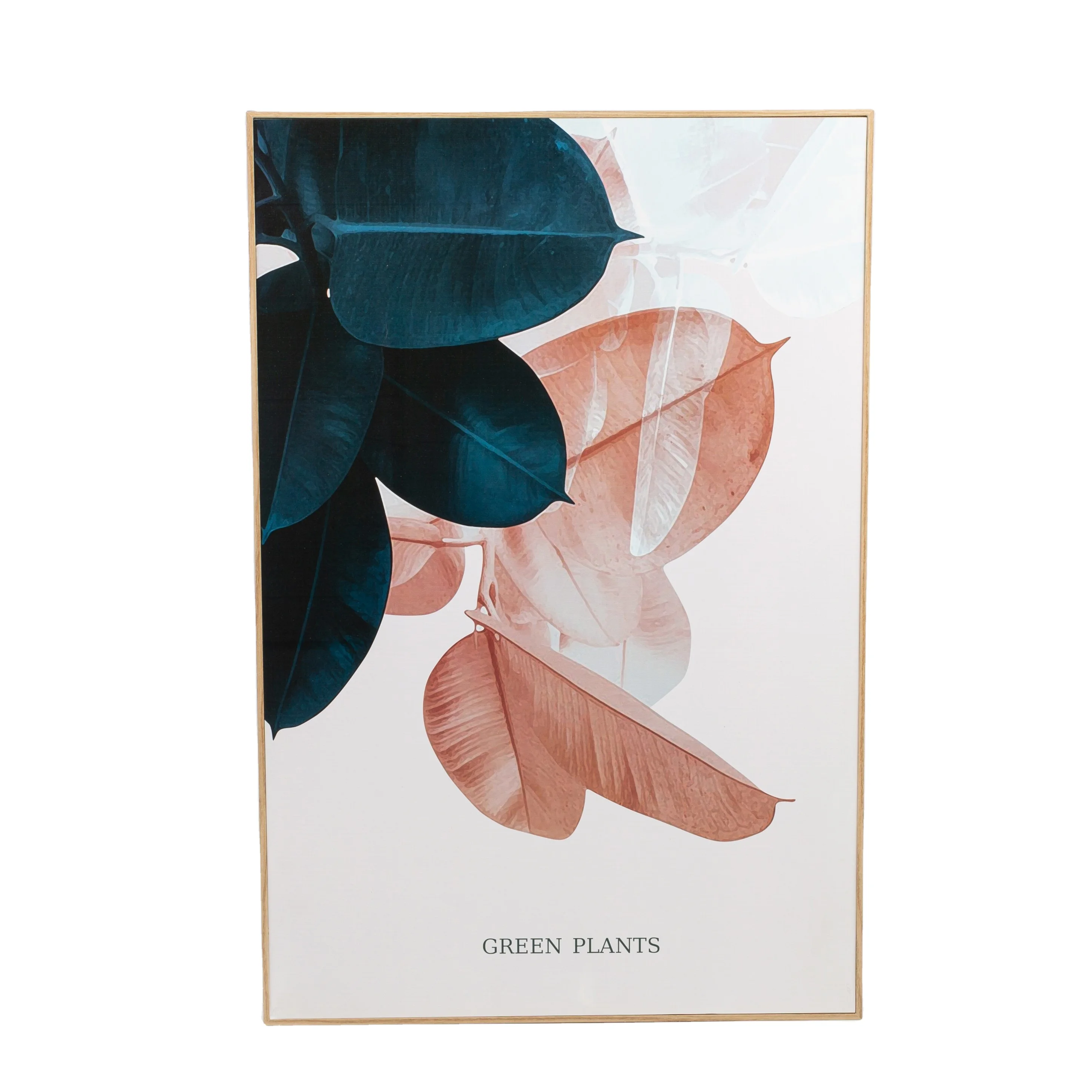 Best sales Hand painted modern design green plant leaves wall art frame painting abstract painting