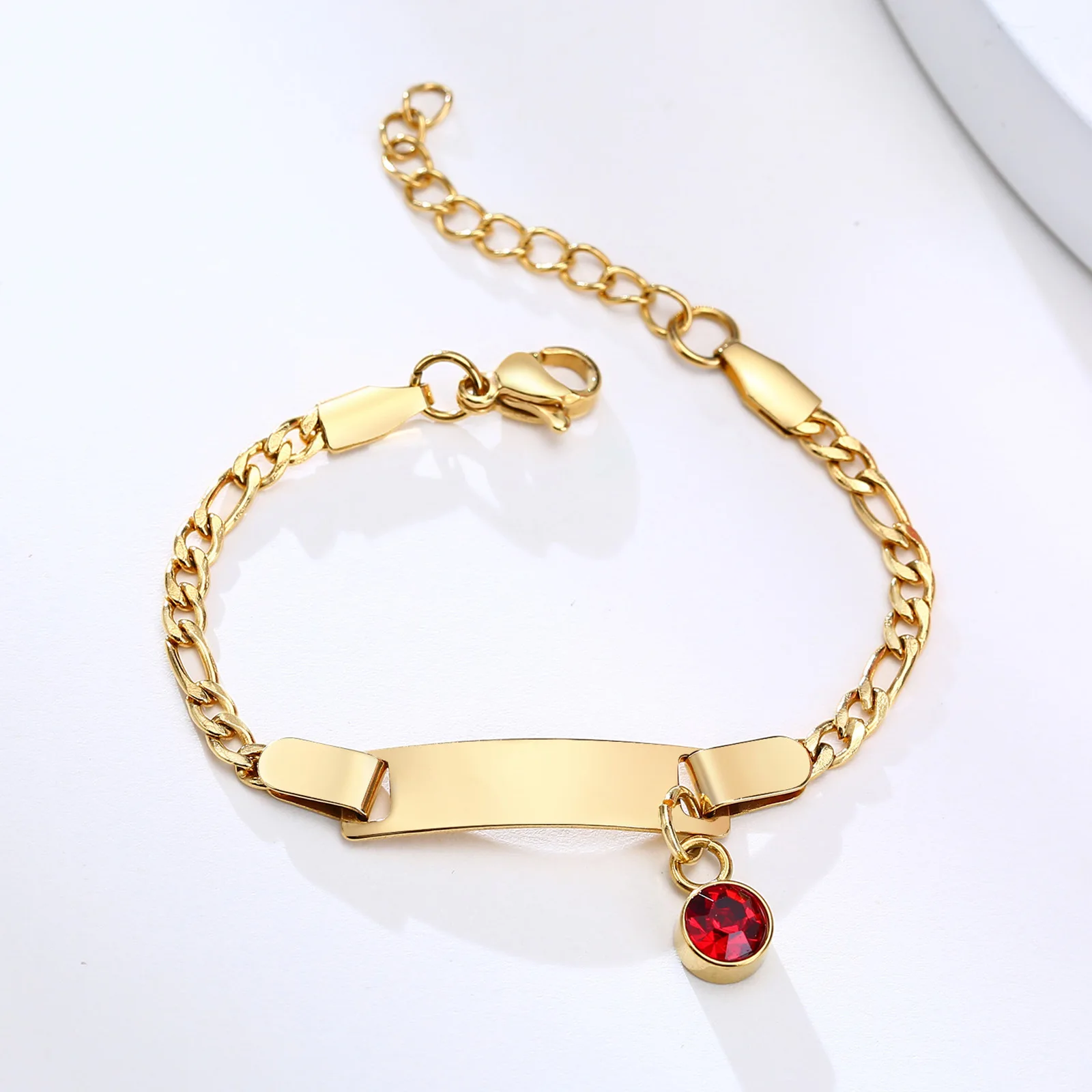 Lateefah personalized engraved name bracelet stainless steel birthstone bracelet 2024 kids custom bracelet