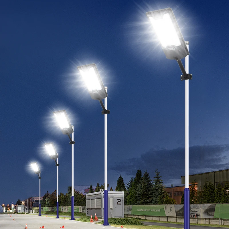 Integrated Solar LED Street Light Lamp Solar Powered Waterproof Remote Control Telescopic Pole Solar Street Light Spotlight