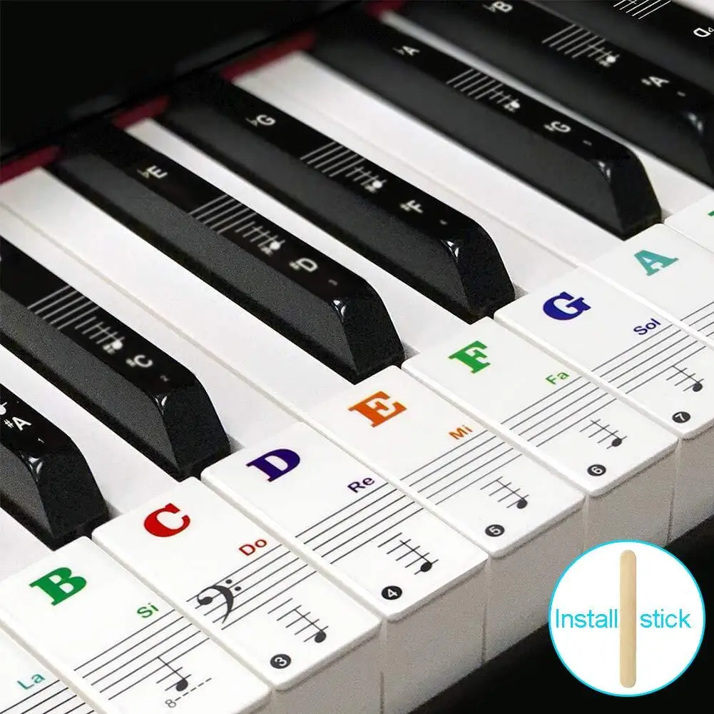 
Custom Logo Piano Keyboard Stickers for 37/49/54/61/88 Keys Removable Piano Key Stickers for Beginners Kids 