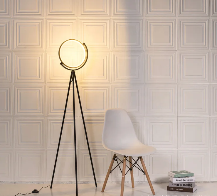 Biumart Nordic Creative Design Home Decoration Tripod Floor Lamp Standing for Living Room LED Floor Lamp RGB