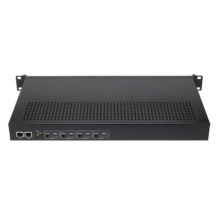 Dual Ethernet 4 channels HD MI Encoder WAN LAN HTTP RTSP RTP TCP RTMP UDP HLS Protocols H.264 Encoder