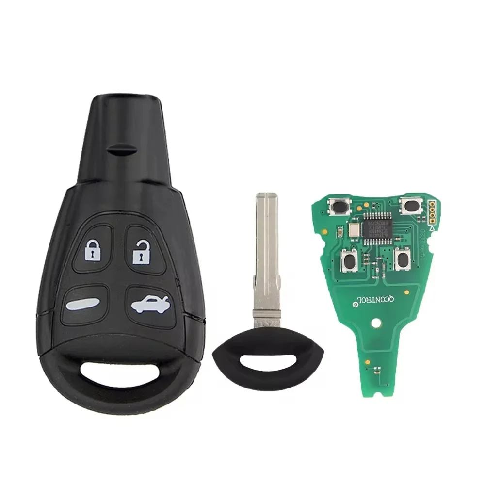 4 button Remote Key Fob 433Mhz PCF7946AT For SAAB 9-3 9-5 2003-2010 LTQSAAM433TX Replacement Refit Car remote Key