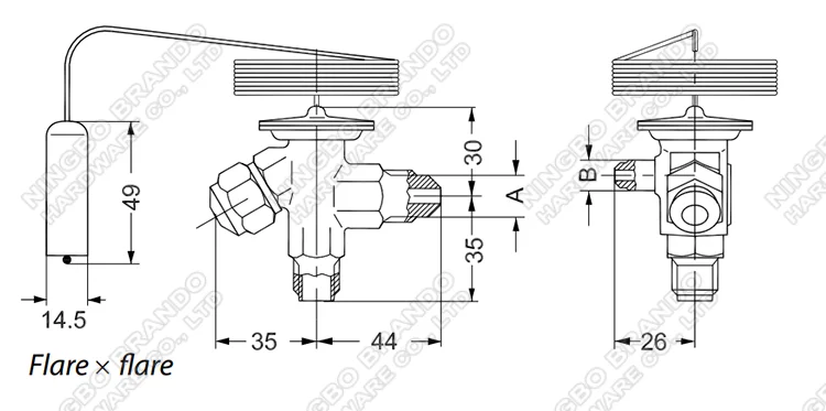 Клапан теплового расширения tex2 для охлаждения R404A R507