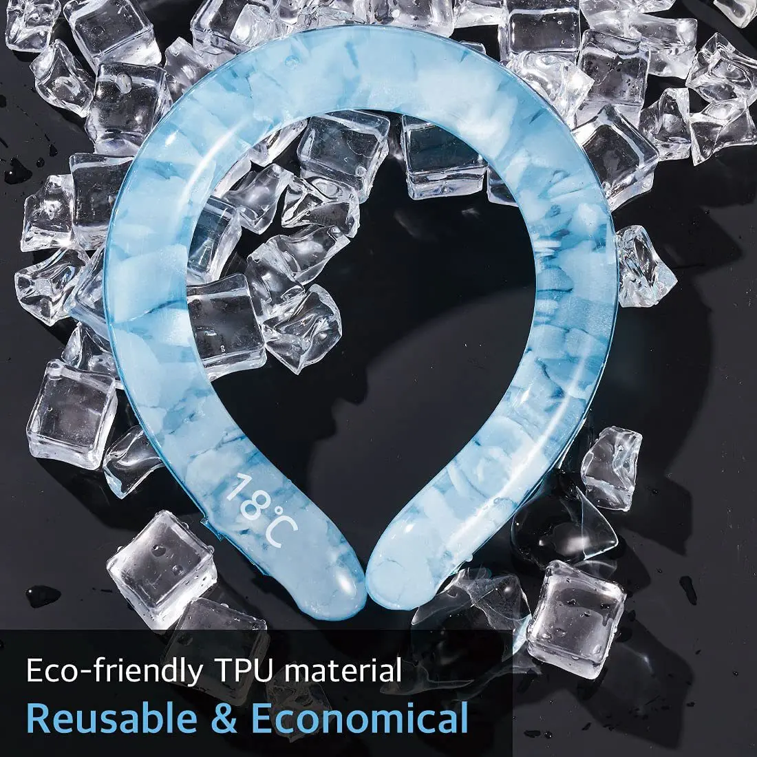 Premium Self Freeze Tube Type TPU Summer Heat Flashes Self Cool PCM Neck Cooling Tube