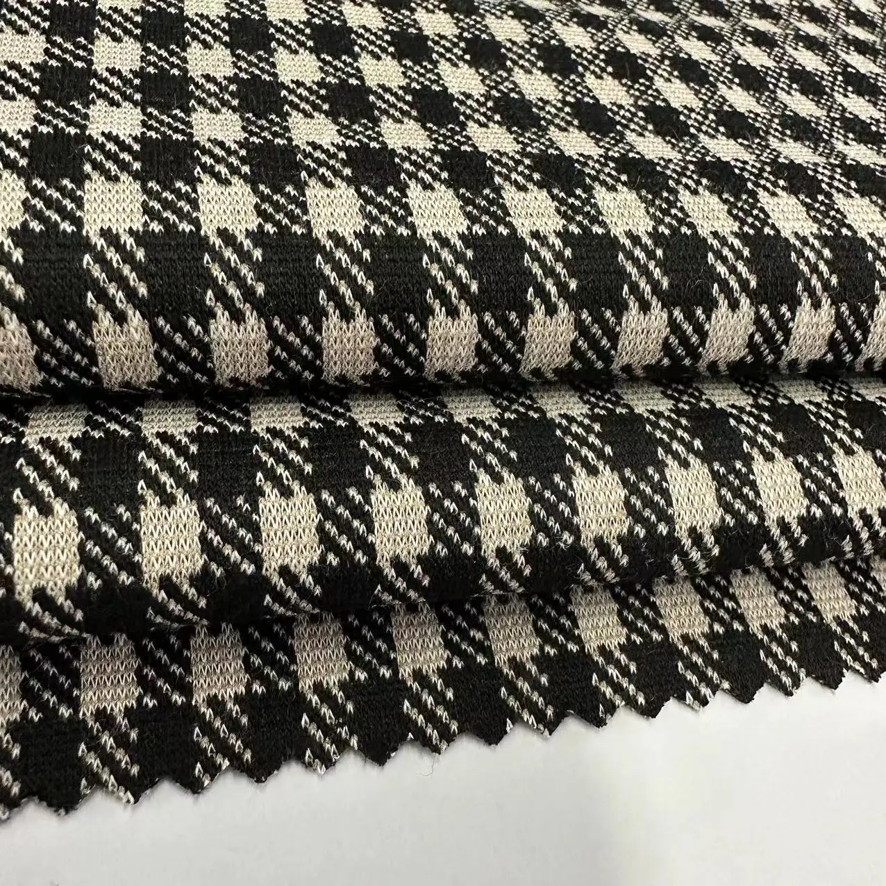 Garment brocade jacquard fabric polyester viscose rayon spandex TR yarn dyed plaid jacquard fabric for pants