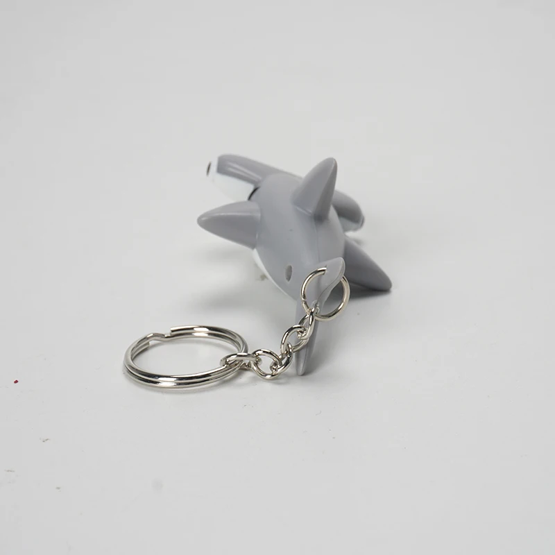LED Hammerhead Shark Keychain With Sounds Wild Animals Toys Zoo Modeling Plastic Solid Fish Model