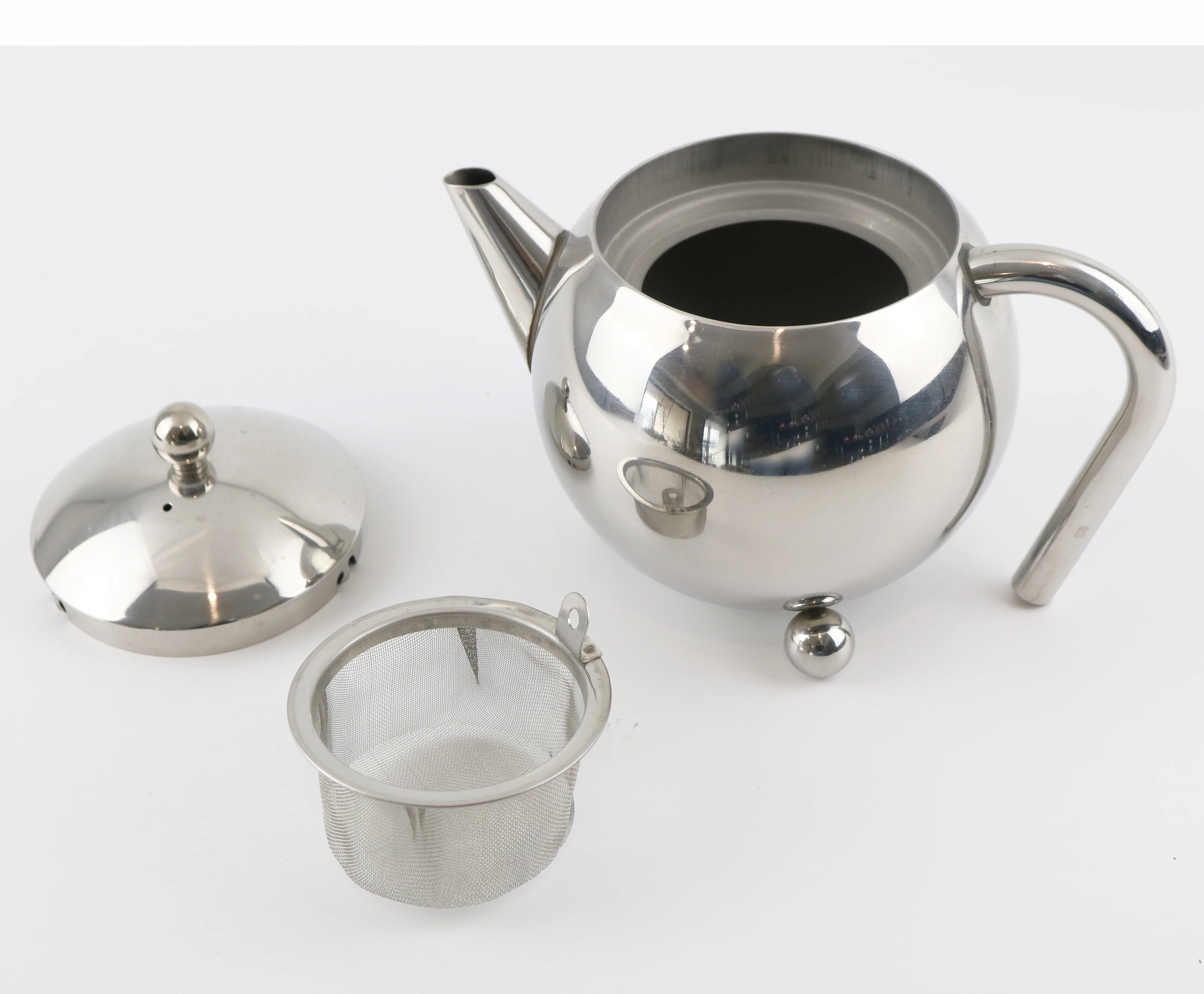 Wholesale customized design Chinese Factory Stainless steel 3 legs tea infuser coffee pot kettle tea maker