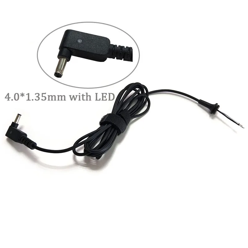 1.8m DC 4.0x1.35mm with led  power adapter connector cord L-shaped 90 Right Angle DC plug cable For ASUS