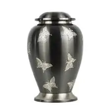 Хит продаж урна для кремации с гравировкой листьев похорон латунные урны Индия