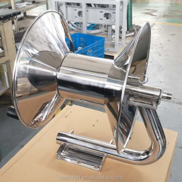 
CTJ6180 HNS --3/8 in. x 180ft-20 ft. 5000psi Stainless Steel Hand Crank Hose Reel--REELCRAFT 
