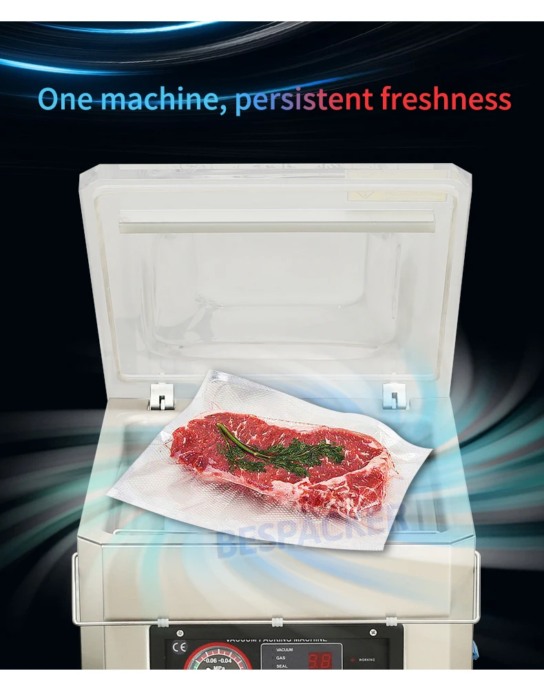 Bespacker DZ-300 table top chamber vaccum sealer chicken food packing machine