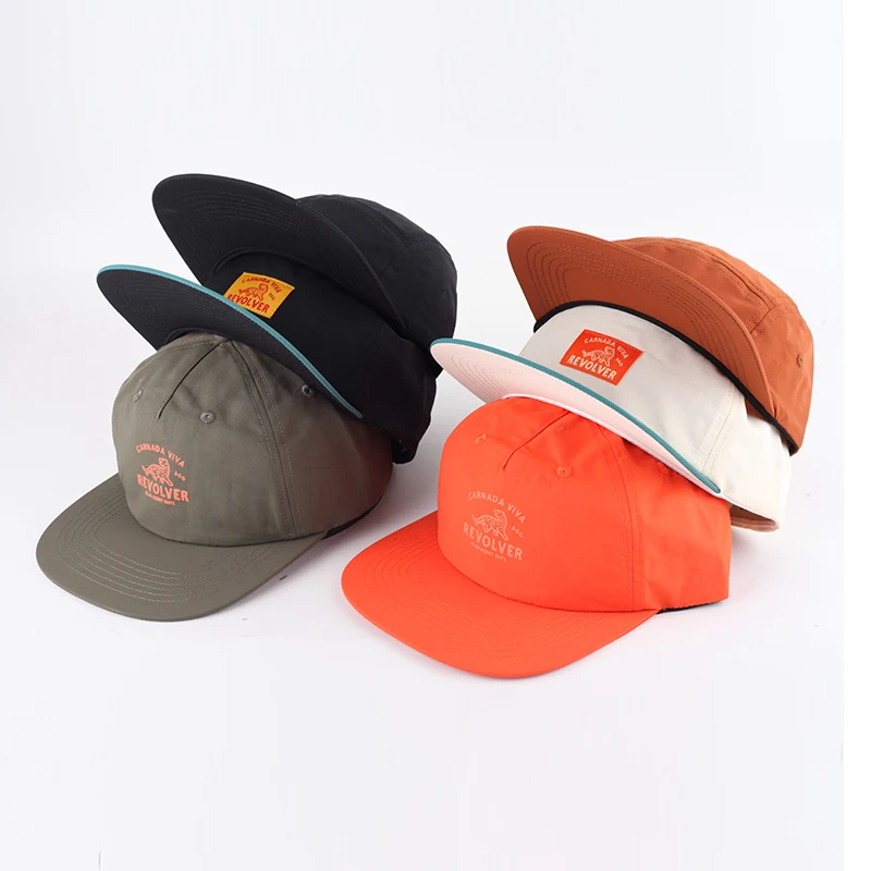 Camp hat nylon 5  panel custom logo camp cap