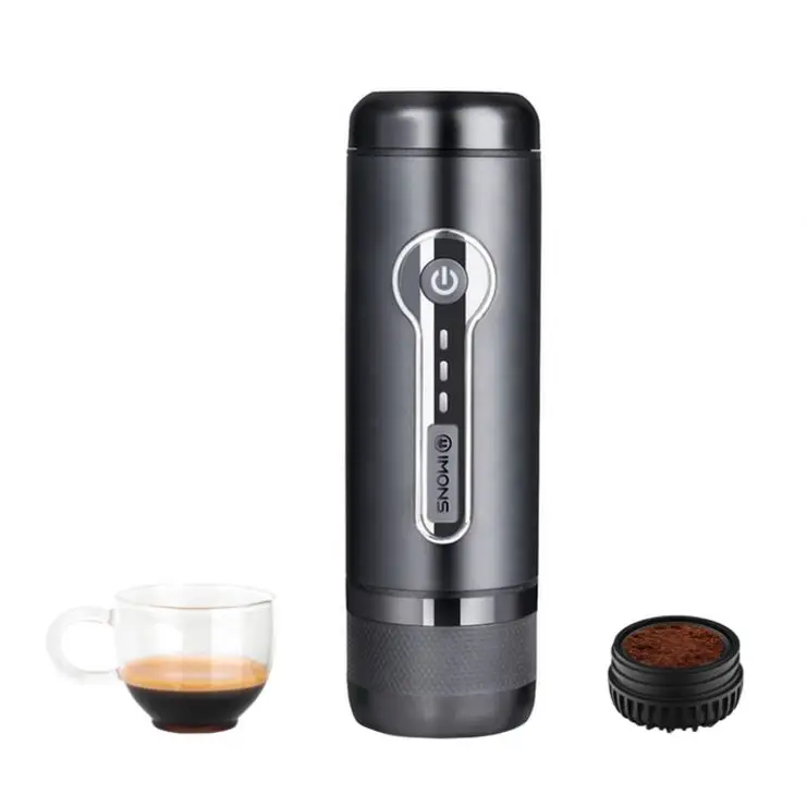 12v car use rechargeable CAN BOIL WATER coffee machine portable fully automatic can heat and pump 18 bar max