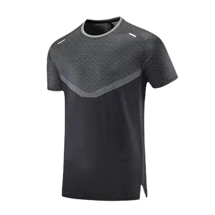New Arrival Hot Popular Reflective Strips Outdoor Sports Running Breathable Training Sport T Shirt Men Gym