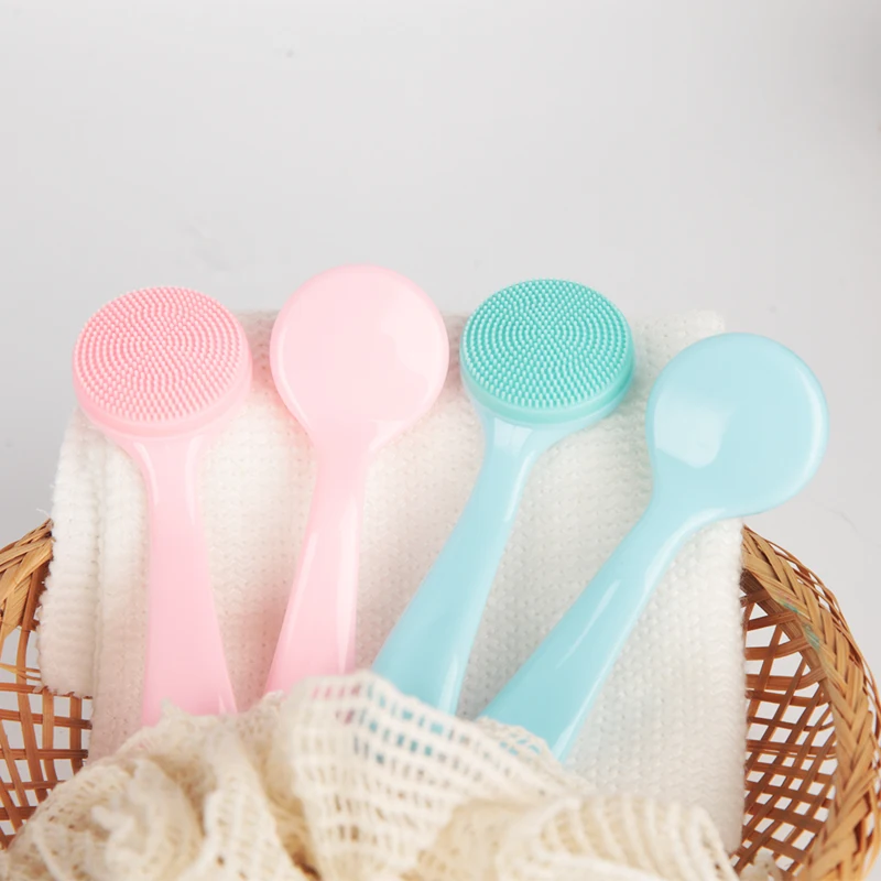 Handheld Massage Silicone Manual Facial Cleansing Brush Face Brushes for Cleansing and Exfoliating with plastic handle