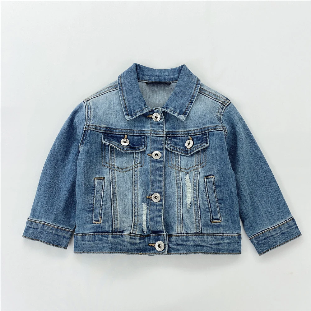 Toddler casual denim jacket girls boys fashion jeans coats long Sleeve Baby Outwear Children Clothing