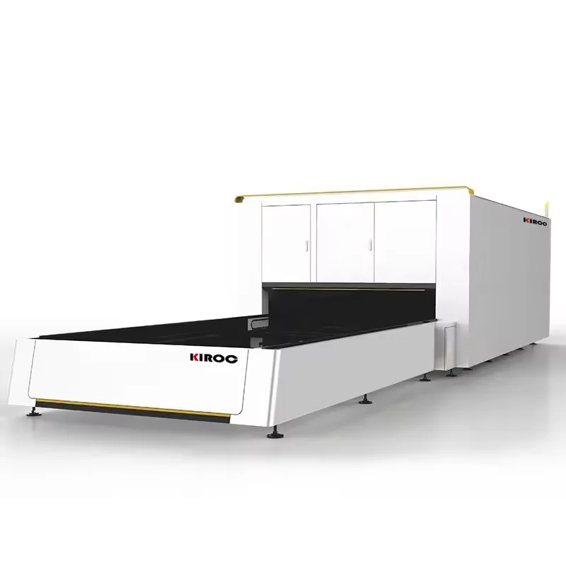 KIROC Full Covered Plate Fiber Laser Cutting Machine 1000w-6000w with Exchange Table