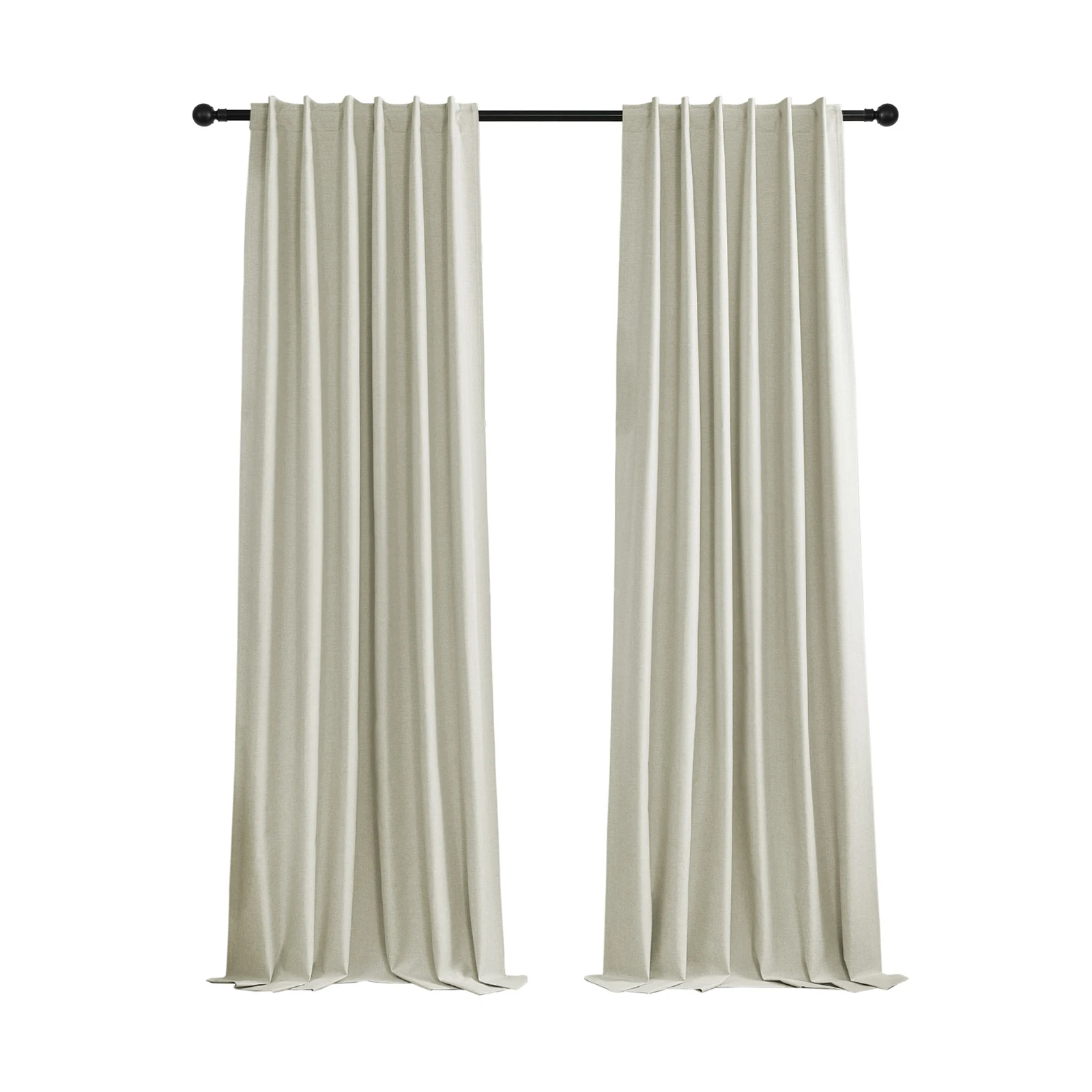 pale yellow Blackout Curtain Blinds- Primitive Textured Burlap Effect Window Drapes Suitable for home office coffee shop