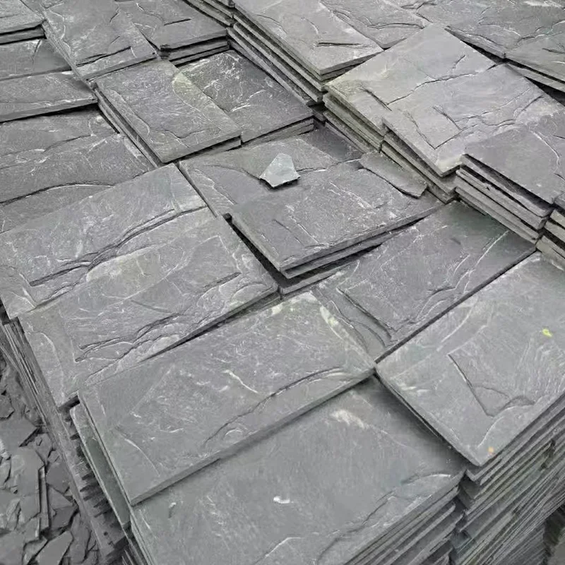 Wholesale high quality green sandstone mushroom surface slate for exterior wall cladding