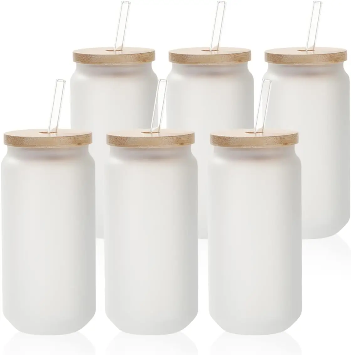 MIDA Wholesale clear double walled glass snow globe glitter glass blank sublimation glass with bamboo lid