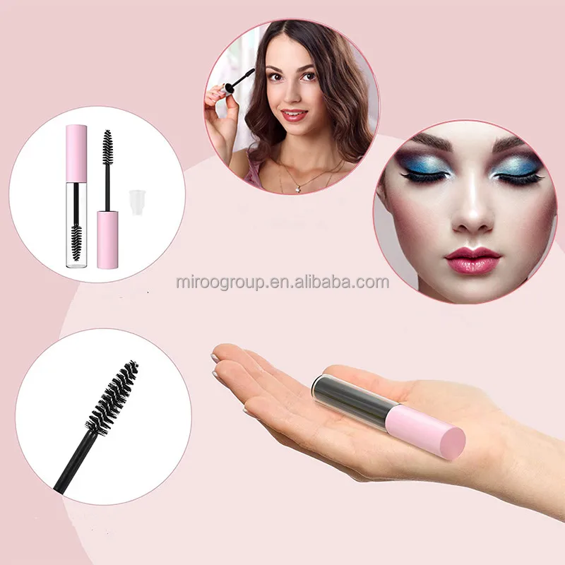 Free sample empty black white silver gold mascara tubes with brush 10ml plastic lip gloss vial liquid eyeliner tubes