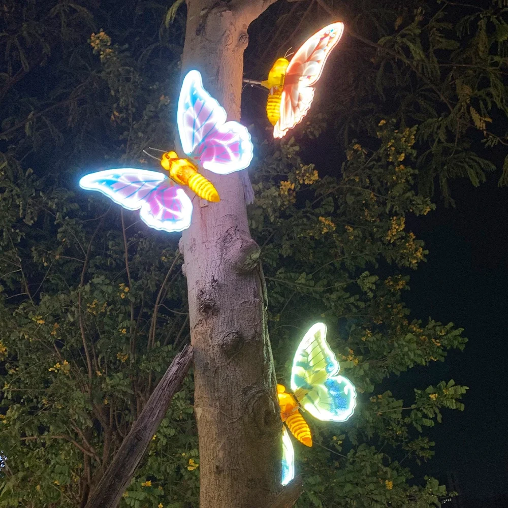 Momovalley magical butterfly nights colorful led butterfly decor enhances outdoor waterproof lighting creating garden ambiance