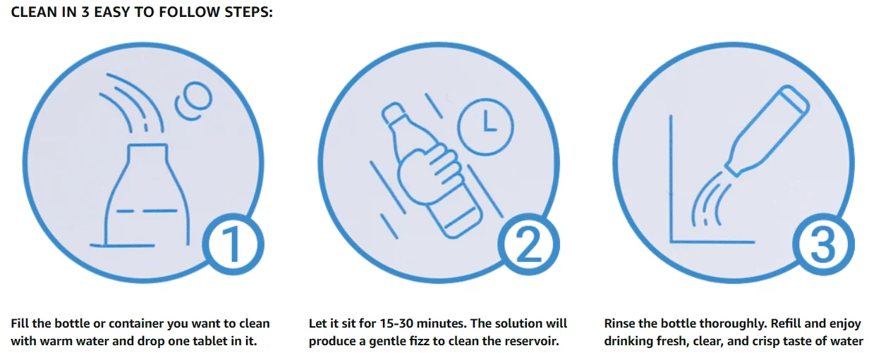 Hot sale Water Bottle Cleaning Tablets All Natural Ingredient, Great for All Stainless