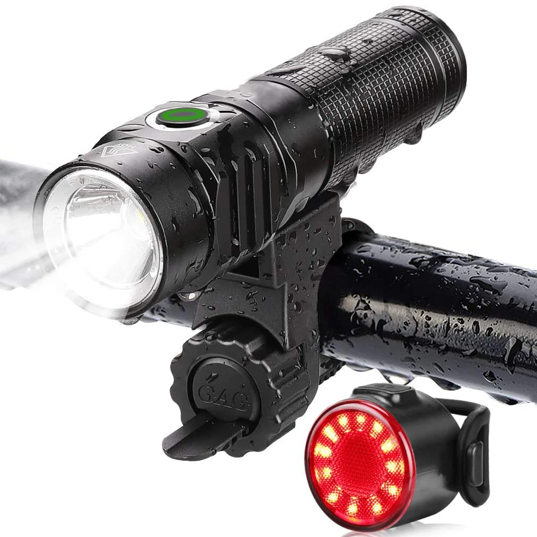 Removable Bicycle Lamp Flashlight USB LED Waterproof Flashlight Bicycle Set