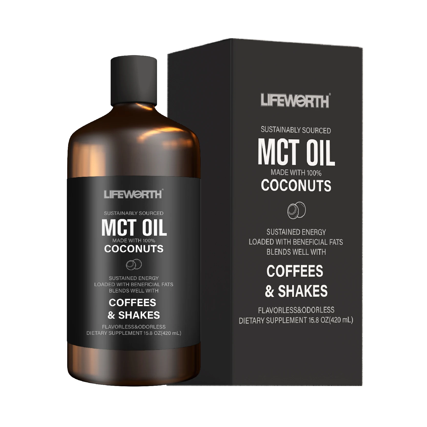Органическое Масло MCT C8 Keto от Lifeworth для поддержания энергии
