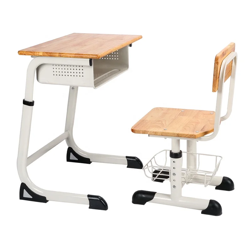 
hot sale higah quality melamine school desks and chairs with pp injection edge 
