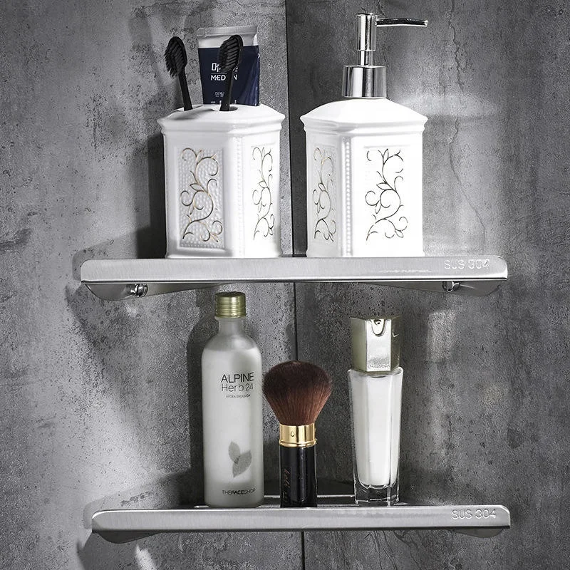 Aluminum Enclosure 304 Stainless Steel Wall Mounted Shower Corner Caddy with Adhesive Metal Laser Cut Cabinets
