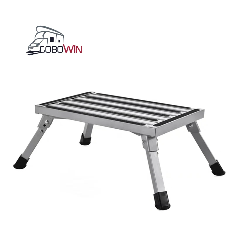 Camper Accessories RV Caravan Steps Stool Folding Aluminum Motorhome Steps With Non Slip Surface Lightweight Caravan Steps