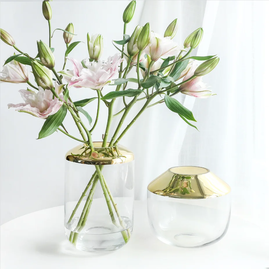 Wholesale crystal flower vase customized glass flower glass vase crystal flower vase
