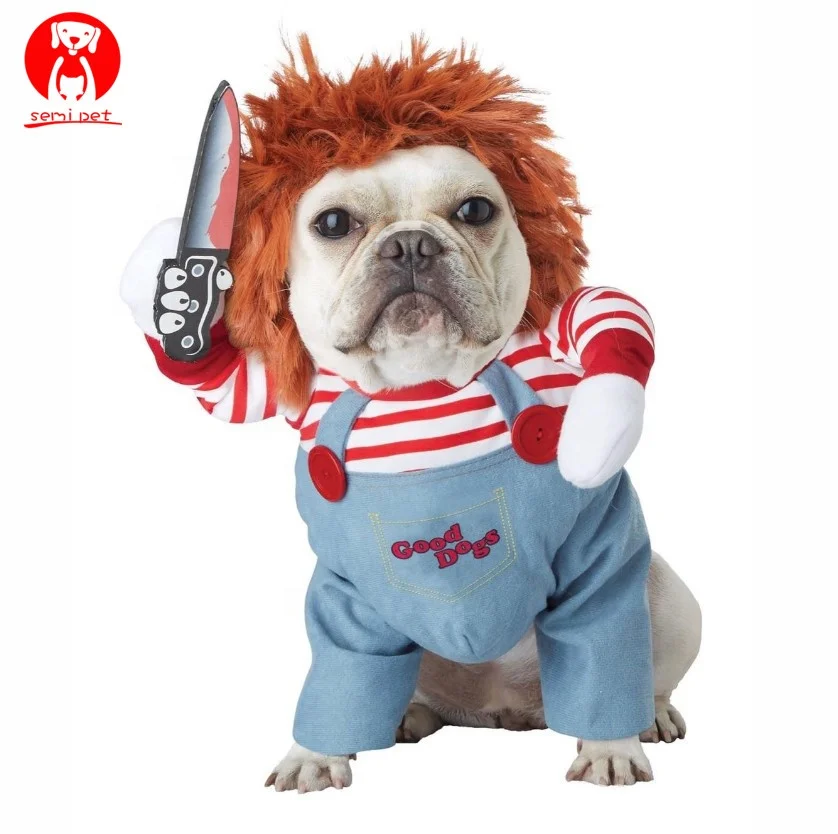 Pet Dog Halloween Clothes Dogs Holding a Knife Halloween Christmas Costume Novelty Funny Pet Cat Party Cosplay Apparel Clothing